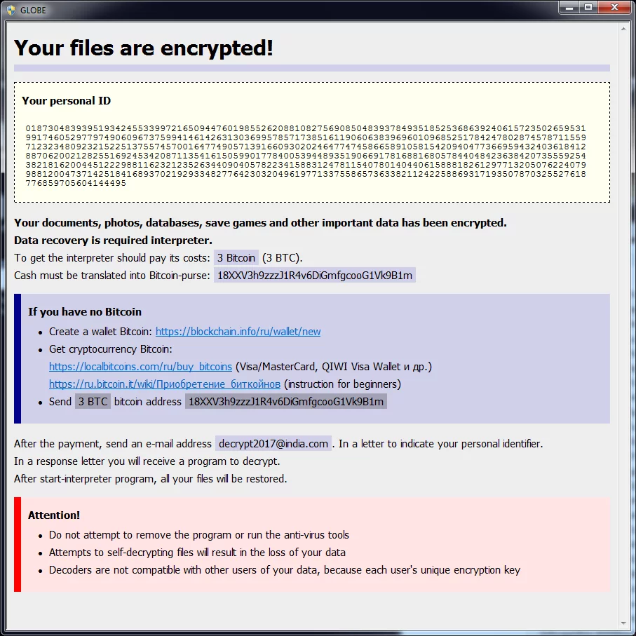 Emsisoft Veröffentlicht Kostenlosen Decrypter Für Globe3-Ransomware