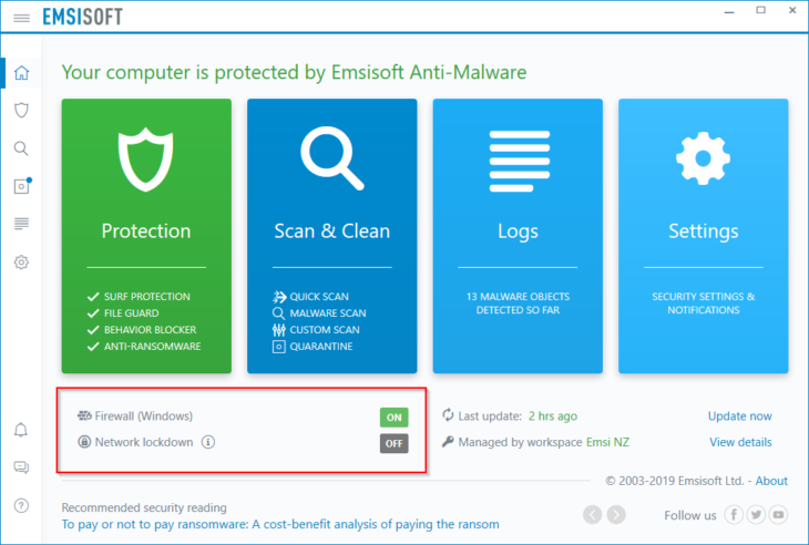 New in 2019.8: One-click network lockdown