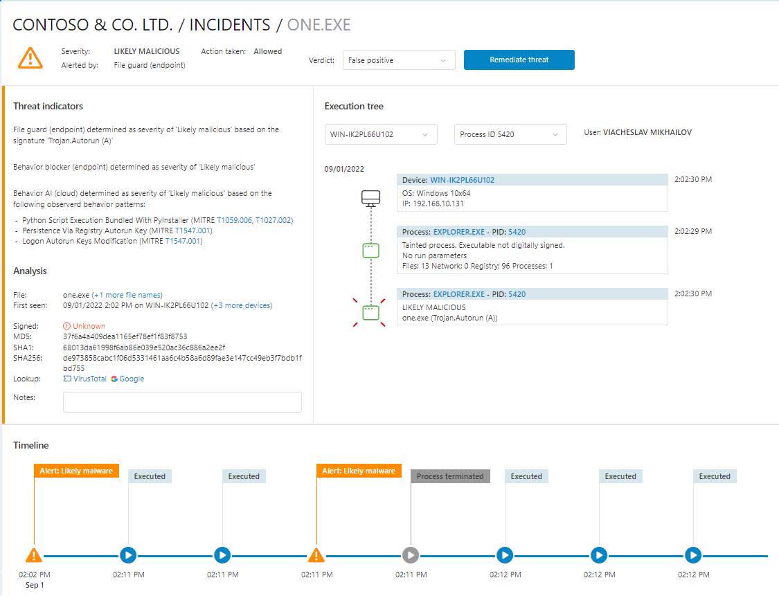 New in 2022.9: Enhanced incidents management to improve EDR workflows